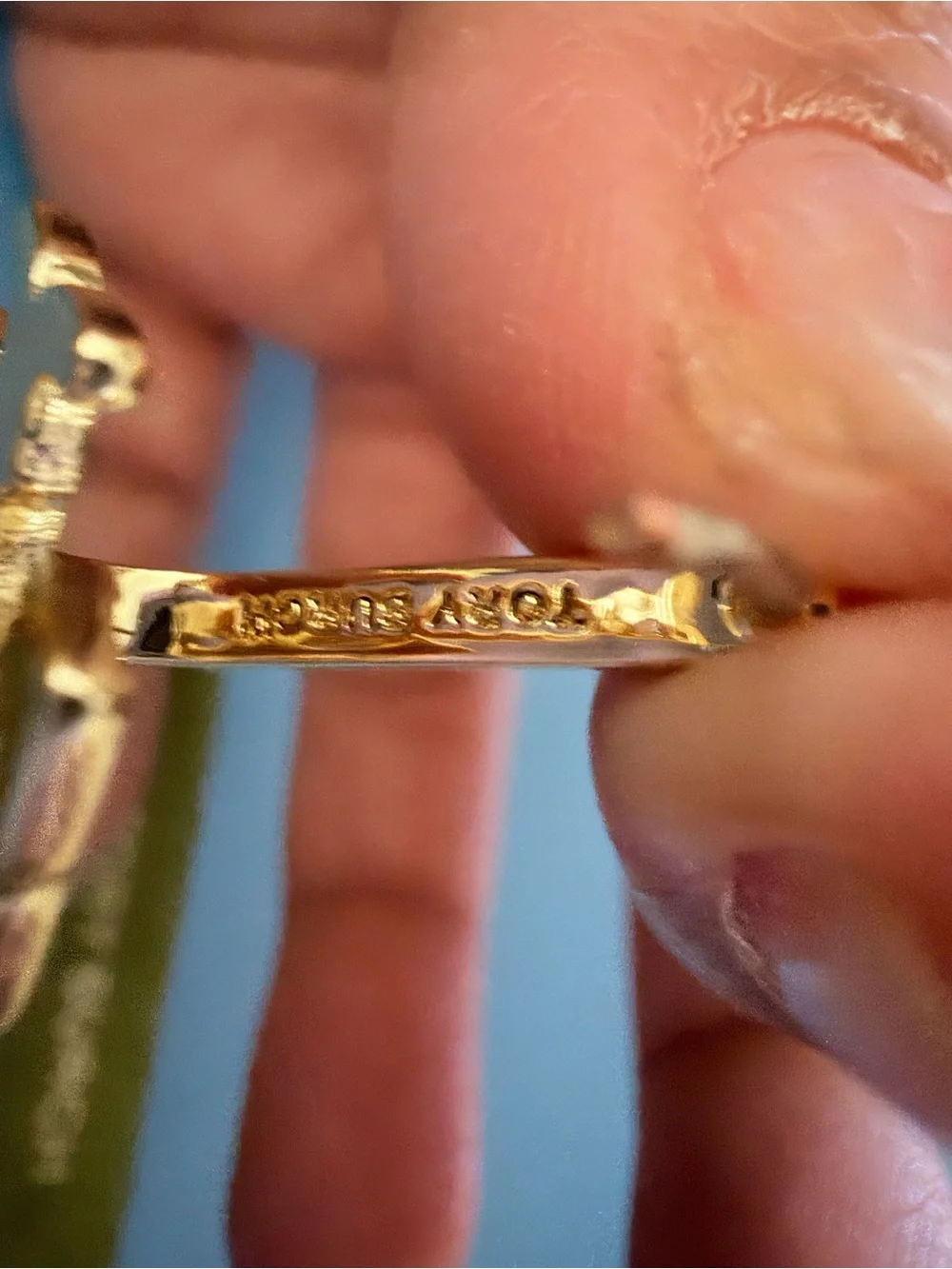 Tory Burch Gold Logo Drop Earrings